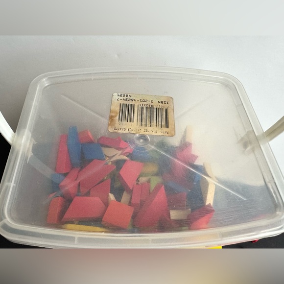 Vintage 208-pc Cuisenaire Wood Pattern Blocks Original Bucket Art Geometry Math - Picture 5 of 6